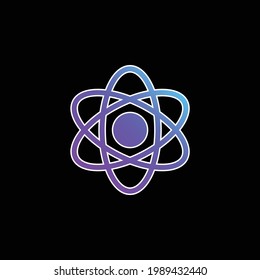Atom blue gradient vector icon