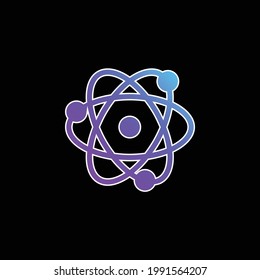 Atom blue gradient vector icon