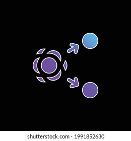 Atom blue gradient vector icon