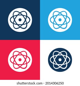 Atom blue and red four color minimal icon set