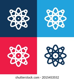 Atom blue and red four color minimal icon set