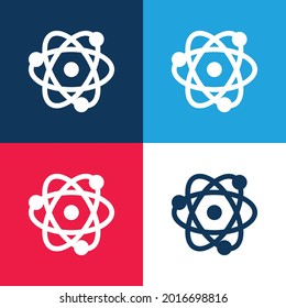 Atom blue and red four color minimal icon set