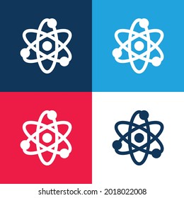 Atom blue and red four color minimal icon set