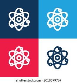 Atom blue and red four color minimal icon set