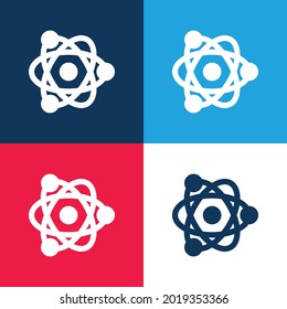 Atom blue and red four color minimal icon set