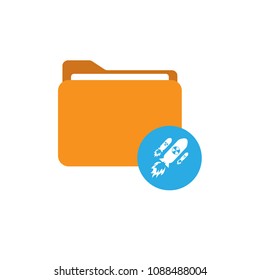 atom bomb icon and folder. Nuklear war symbol.Vector illustration