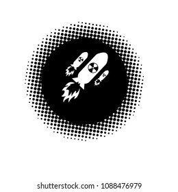 atom bomb icon. Nuklear war symbol.Vector illustration