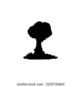Icono de la bomba Átomo. Estilo simple sin símbolo de fondo de afiche de guerra. Elemento de diseño del logo de la marca de bomba Átom. Impresión de camisetas con bomba Átomo. vector para pegatina.