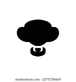 Atom bomb icon. Simple style nuclear danger poster background symbol. logo design element. Atom bomb t-shirt printing. Vector for sticker.