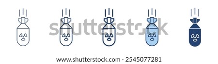 Atom bomb icon Symbol set collection