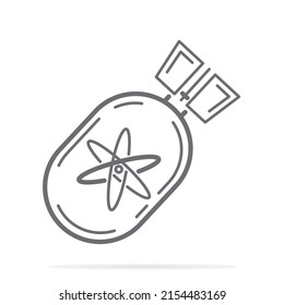 Atom Bomb Linie Symbol, Umriss-Vektorzeichen, lineares Piktogramm einzeln auf Weiß. Symbol, Logo-Abbildung. Bearbeitbarer Hub
