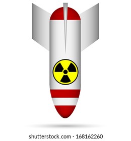 Atom bomb on white - vector illustration.
