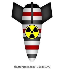 Atom bomb on white - vector illustration.