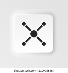 Atom, atom bond icon - Vector. Simple element illustration from UI concept. Atom, atom bond icon neumorphic style vector icon