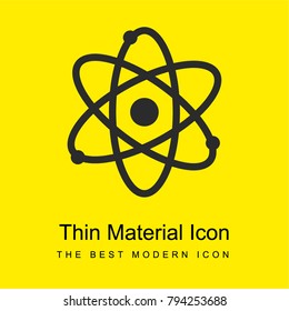 Atom bright yellow material minimal icon or logo design
