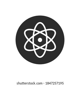 Atom button vector icon. Flat design