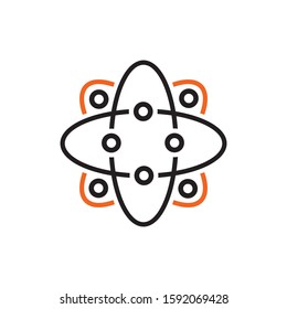 Atom chain icon logo design inspiraiton vector template
