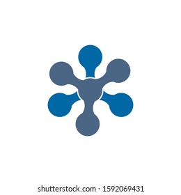 Atom chain icon logo design inspiraiton vector template