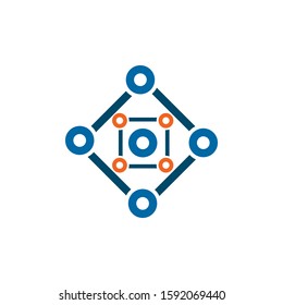 Atom chain icon logo design inspiraiton vector template
