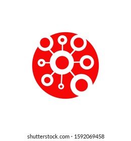 Atom chain icon logo design inspiraiton vector template