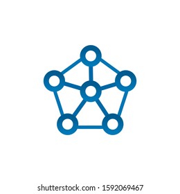 Atom chain icon logo design inspiraiton vector template