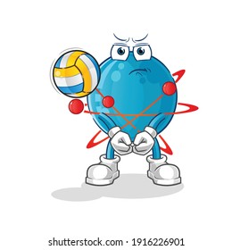 atom character. cartoon mascot vector