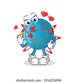 atom character. cartoon mascot vector