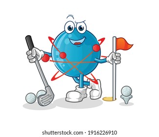atom character. cartoon mascot vector
