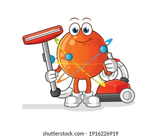 atom character. cartoon mascot vector