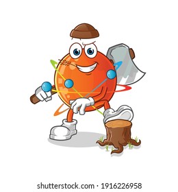 atom character. cartoon mascot vector