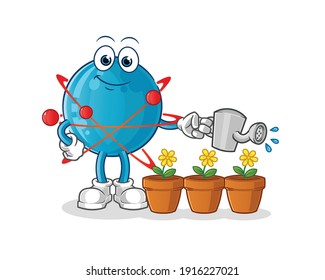 atom character. cartoon mascot vector