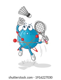 atom character. cartoon mascot vector