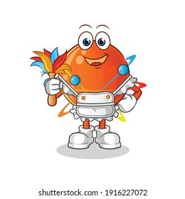 atom character. cartoon mascot vector