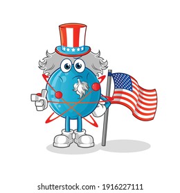 atom character. cartoon mascot vector
