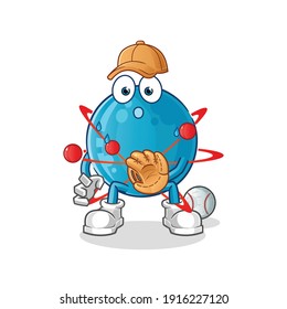 carácter atómico. vector de mascota de dibujos animados