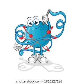 carácter atómico. vector de mascota de dibujos animados