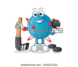 atom character. cartoon mascot vector