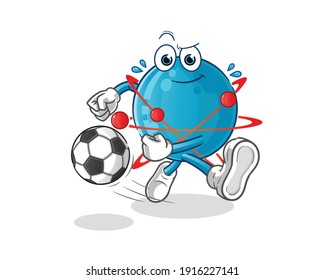 atom character. cartoon mascot vector