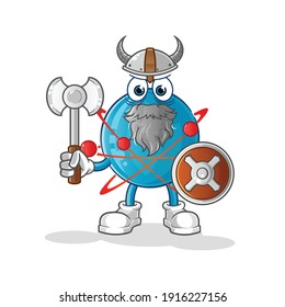 carácter atómico. vector de mascota de dibujos animados