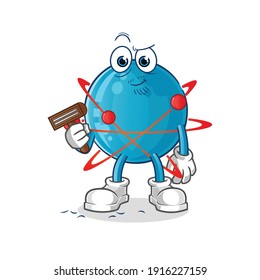 atom character. cartoon mascot vector