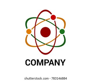 atom chemical biology orbit power scientific biology logo design concept