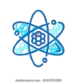 atom chemistry doodle icon sketch vector. atom chemistry sign. isolated symbol illustration