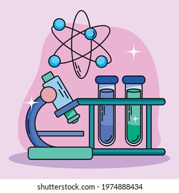atom and chemistry icon set