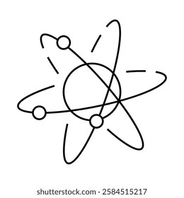 atom chemistry line icon vector. atom chemistry sign. isolated contour symbol black illustration