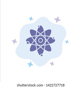 Atom, Chemistry, Molecule, Laboratory Blue Icon on Abstract Cloud Background