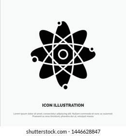Atom, Chemistry, Molecule, Laboratory Solid Black Glyph Icon