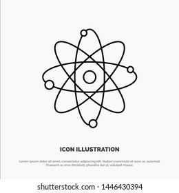 Atom, Chemistry, Molecule, Laboratory Vector Line Icon