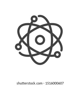 Atom chemistry physic outline icon. Vector illustration.