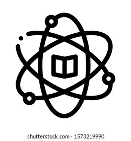 Atom Chemistry Study Icon Vector. Outline Atom Chemistry Study Sign. Isolated Contour Symbol Illustration