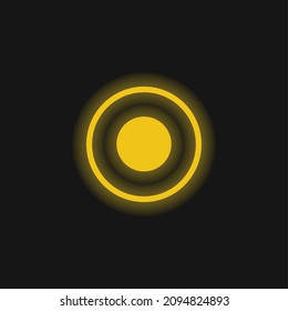 Atom Circular Symbol Of Circles yellow glowing neon icon